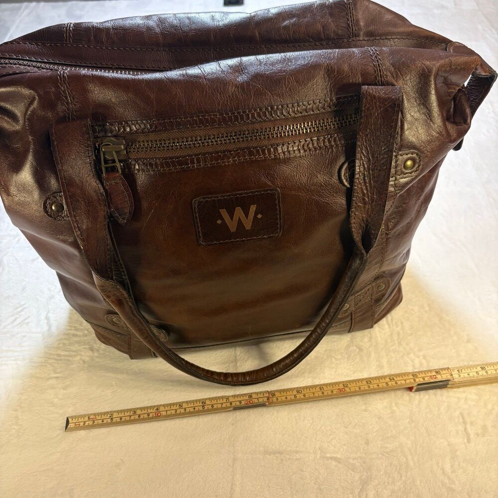 Leather Tote Bag Brown Distressed Large Work Laptop Shoulder Bag Rustic Boho